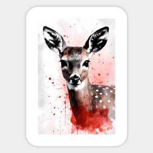 Roe Deer Ink Painting Sticker